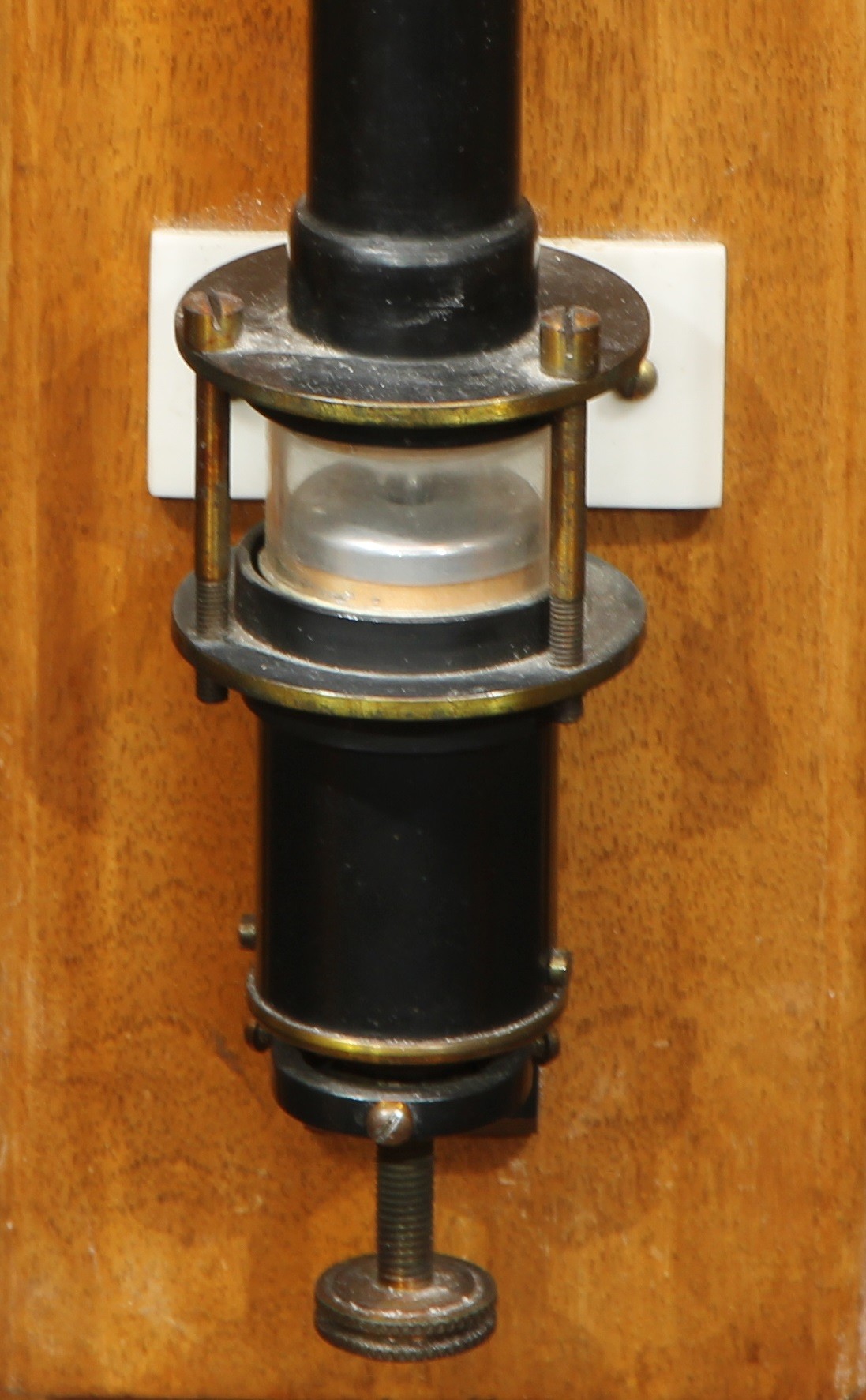 A late 19th century Fortin pattern marine barometer, the silvered register reading in inches and - Image 4 of 4