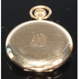 An 18ct gold hunter pocket watch, the case monogrammed AMW, retailed by James Weir Limited