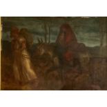 English School (early 20th century) The Flight into Egypt oil on board, 24cm x 34cm