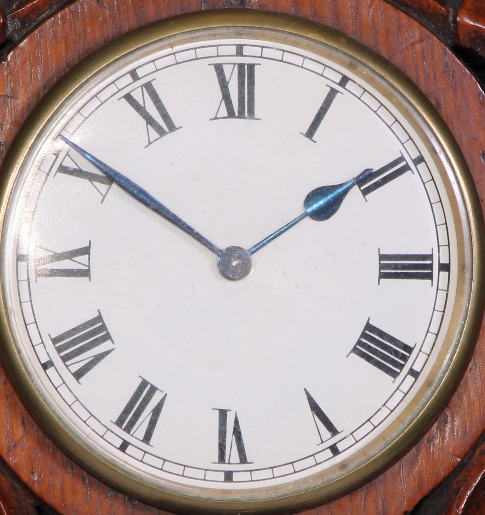 A Victorian oak combination wall timepiece, barometer and thermometer, 9cm clock dial inscribed with - Image 4 of 4