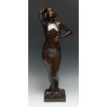 Dora Ohlfsen [Ohlfsen-Bagge] (Australian 1869 - 1948), a brown patinated bronze, of an Art Nouveau