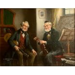 Charles Spencelayh RMS, HRBSA (British, 1865-1958) Musicians and Friends signed, dated 1946, oil