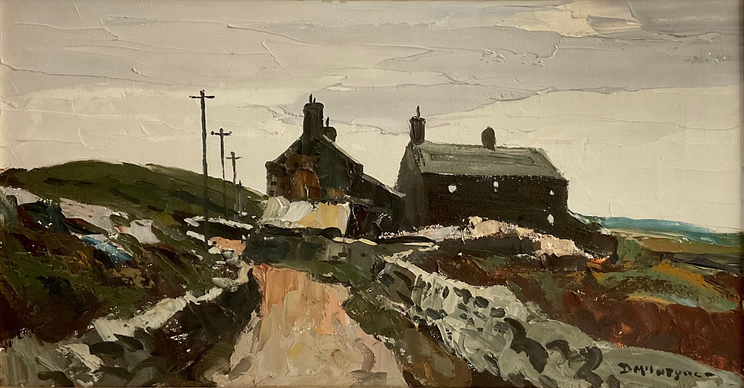 Donald McIntyre (1923-2009) Derbyshire Hills signed, oil on board, 40cm x 75cm