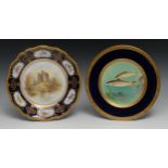 A Royal Worcester shaped circular plate, painted by James Stinton, signed with Invergarry Castle,