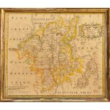 Robert Morden, a two-page coloured map, Worcestershire, sold by Abel Swale, awnsham & John