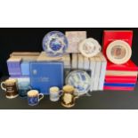 Wedgwood Blue and White Collectors plates; Hornsea Christmas plates; Wedgwood mugs; Christmas