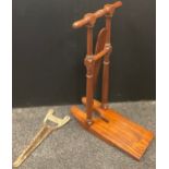 A cast iron boot scraper, arched top, pointed tip; a Boot Jack (2)