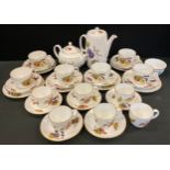 A Royal Worcester Evesham coffee and tea set, for six.