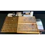 A lead letter printing set, set upper case, one set of lower case; set of 14 X Roman Numerals 8/