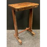 A Victorian rectangular wine/occasional table, 73cm high, 42cm wide