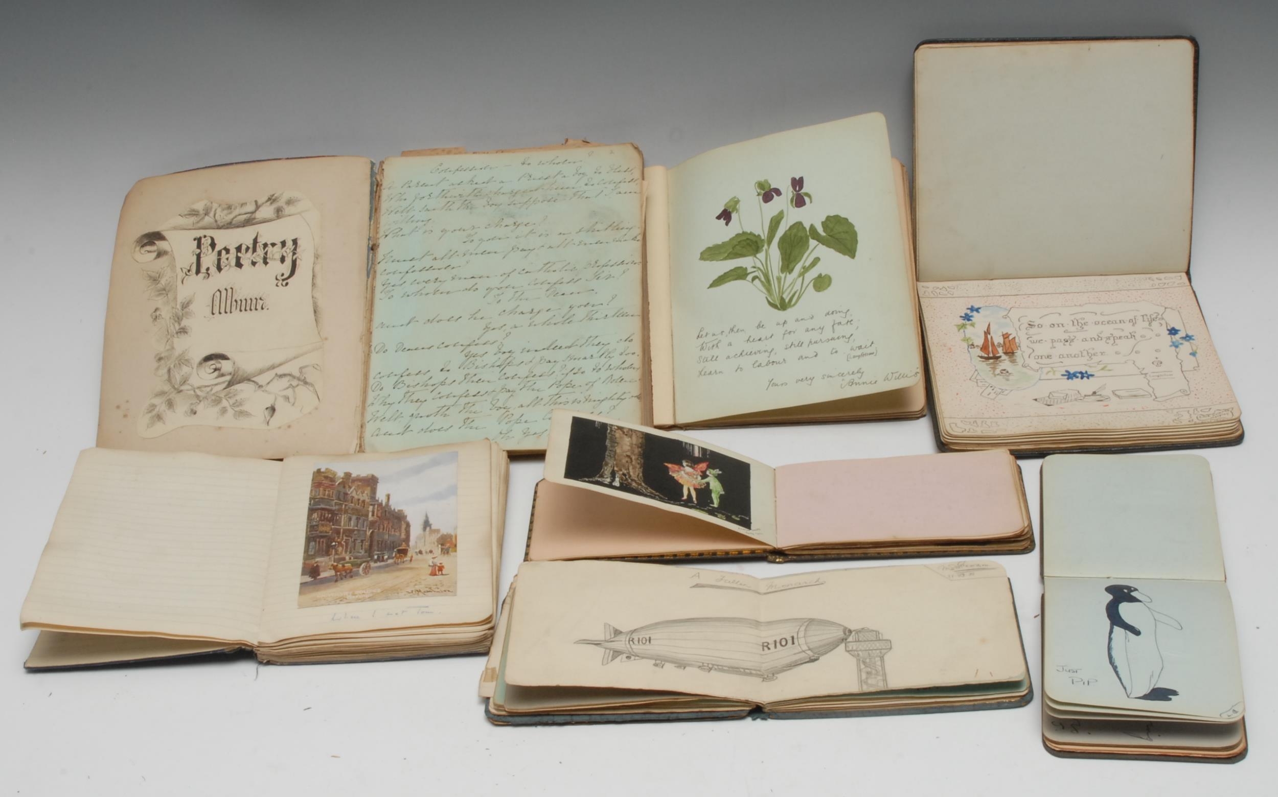 A collection of 6 early-mid 20th century friendship albums, each book inscribed in ink MS with