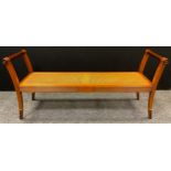 Brigitte Forestier for John Lewis - a cherrywood and bergere window seat, 139cm wide