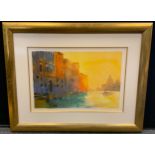 Cecil Rice, after, Morning Shadows, The Grand Canal, silk screen print, limited edition 206/300,