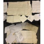 Linen and Lace - white table cloths, doylees, etc
