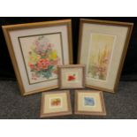 Judy Ball, by and after, Wild Flowers, coloured engravings, 36cm x 17cm, 4/75; three others,