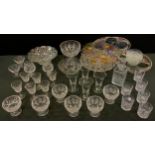 Glassware - a set of six Thomas Webb tumblers and associated decanter; a pair of Edinburgh Crystal