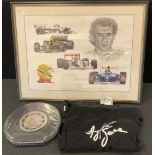 Stewart Mcintyre, by and after, Formula One "Tribute to Nigel Mansell", coloured print, 59x42cm; The