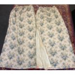 A large pair of Floral Linen Union curtains, Cotterstock, 230cm long x 268cm wide.