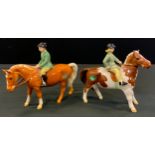 Berwick models - Girl on Pony, Skewbald; Boy on palomino pony (2)