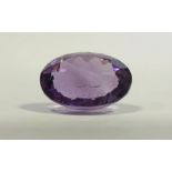 Loose Gemstone - a natural amethyst, oval cut, 17.91ct, IGL & I certificate