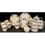 A Royal Albert Moonlight Roses tea service service, for six, comprising teapot, milk jug, sugar