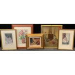 Picture & Prints - James Merriman, Petunia's, signed, watercolour, 36cm x 25cm; Willian Russell