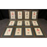 A set of twelve reproduction prints of officers in uniform, each measuring 48cm x 33.5cm (12)