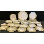 A Royal Doulton Sonnet pattern dinner and tea service, for eight, dinner plates, 6 dessert plates,