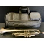 A John Grey & Sons Artists Ideal Paris trumpet, 55.5cm long, cased