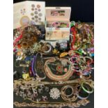 Fashion & Costume Jewellery - bracelets, beads, dress rings, earrings, etc some boxed