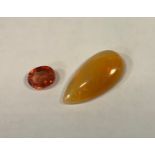 Loose Gemstone - a natural brown sapphire, oval cut, 1.7ct; another, 0.5ct, certificates
