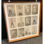 An interesting set of twelve Victorian style boxing prints, framed as one.