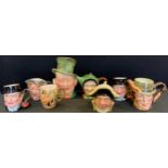 A Beswick Character jug, Micarber 310; others, Captain Cuttler, 1120; another; Rudge; others,