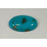 Loose Gemstone - natural turquoise, oval cabochon, 49.950ct, GLI certificate