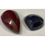 Loose Gemstone - an extremely large natural ruby, pear cut, 911ct, GLI certificate; another, natural