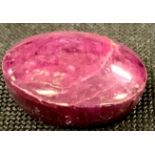 Loose Gemstones - an oval cabochon cut ruby, 7.13ct, IGLI & I certificate
