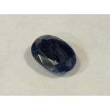Loose Gemstone - a natural blue sapphire, oval cut, 29.6ct, GLI certificate
