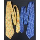 Fashion - two Hermes ties, numbers 7281 MA and 7688 OA, (2).