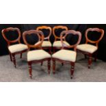 A set of six Victorian mahogany dining chairs, c.1880, (6).