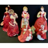 Royal Doulton Figures, Old Country Roses, Hn 3692; Fond Fairwell. HN 3815; HN 3886 etc (6)