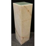 Interior design - a modern 'Monolith-form' onyx torchere glass top, 106cm tall x 30.5cm x 30.5cm.