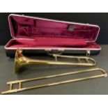 A Besson 600 trombone, cased