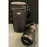 A Sigma 170-500mm APO telephoto lens, canon mount, serial No 3016660, carry cased