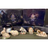 A Royal Crown Derby collectors guild paperweight, Snuffle Piglet; others; River Bank Vole, Scruff