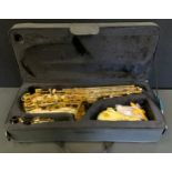 A contemporary Mirage brass Alto Saxophone, engraved body, in original fitted hard case.