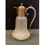 An Edwardian silver mounted cut glass claret jug, Barker Brothers, Birmingham 1904.