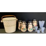 Ceramics & Glass - A George Jones Crescent china slop bucket; set of four graduated Bretby Dutch