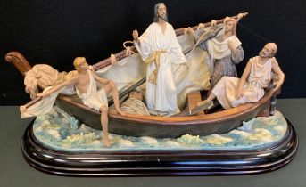 Lladro - a large Salvador Furió matt glazed figure group as' Jesus en el Tiberiades ' (Christ and