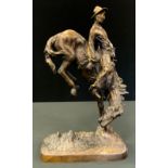 After Frederick Remington, 'The Outlaw', bronze sculpture, 42cm tall.