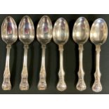 A set of three George IV silver kings pattern table spoons, William Eley, London 1829; three